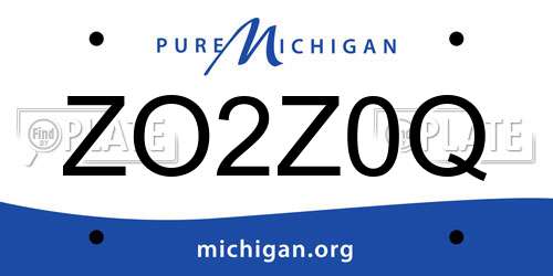 ZO2Z0Q Michigan License Plate