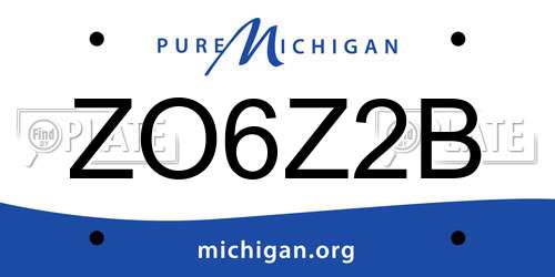 ZO6Z2B Michigan License Plate