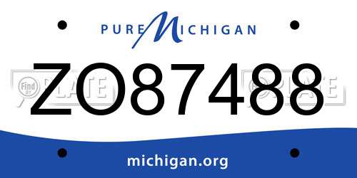 ZO87488 Michigan License Plate