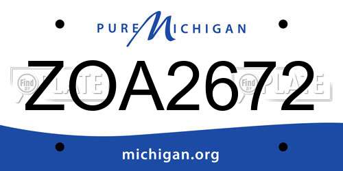 ZOA2672 Michigan License Plate