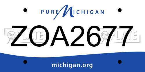 ZOA2677 Michigan License Plate