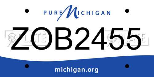 ZOB2455 Michigan License Plate