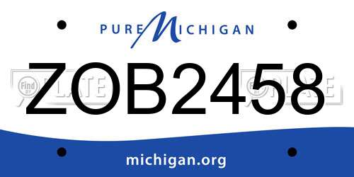 ZOB2458 Michigan License Plate