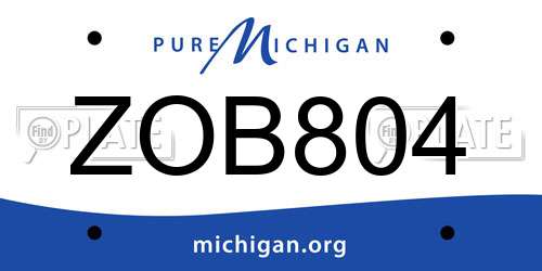 ZOB804 Michigan License Plate