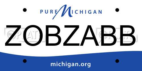 ZOBZABB Michigan License Plate