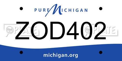 ZOD402 Michigan License Plate