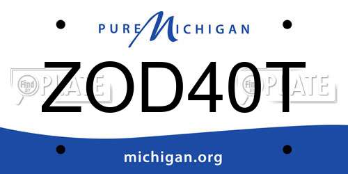 ZOD40T Michigan License Plate