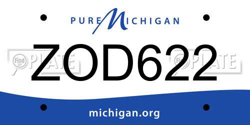 ZOD622 Michigan License Plate