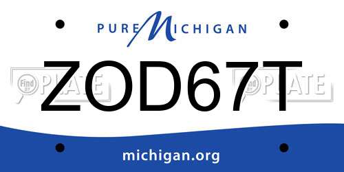 ZOD67T Michigan License Plate