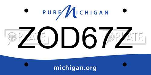ZOD67Z Michigan License Plate