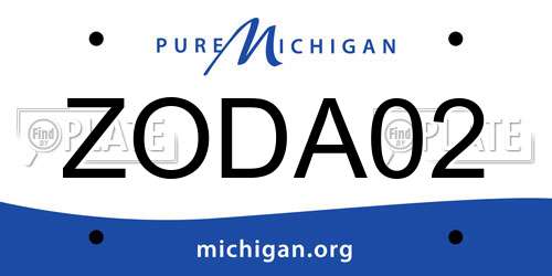 ZODA02 Michigan License Plate