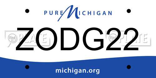 ZODG22 Michigan License Plate