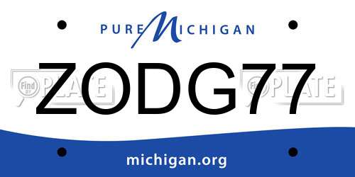ZODG77 Michigan License Plate