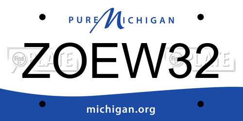 ZOEW32 Michigan License Plate