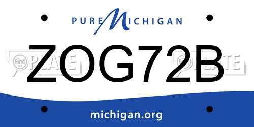 ZOG72B Michigan License Plate