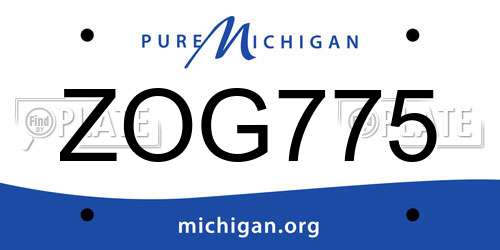 ZOG775 Michigan License Plate