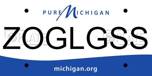 ZOGLGSS Michigan License Plate