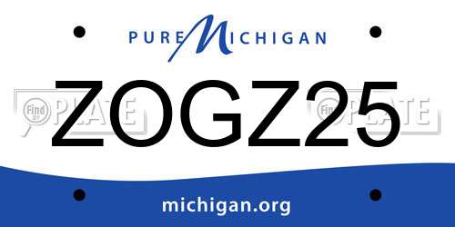 ZOGZ25 Michigan License Plate