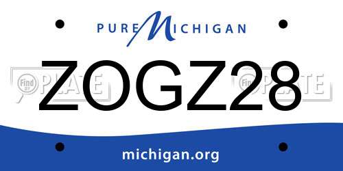 ZOGZ28 Michigan License Plate