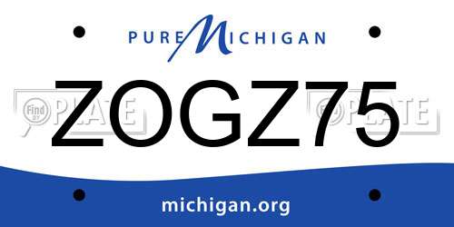 ZOGZ75 Michigan License Plate
