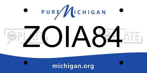 ZOIA84 Michigan License Plate