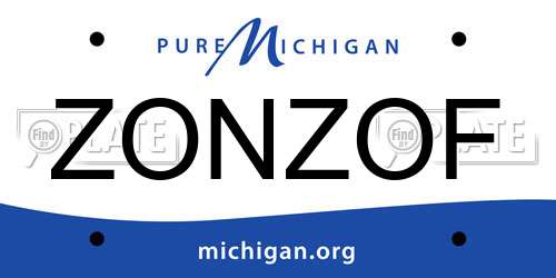 ZONZOF Michigan License Plate