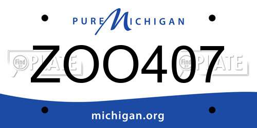 ZOO407 Michigan License Plate