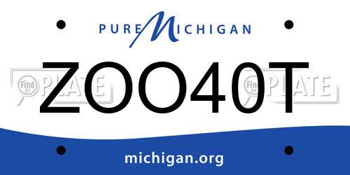 ZOO40T Michigan License Plate