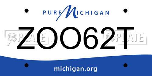 ZOO62T Michigan License Plate