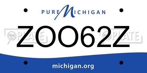 ZOO62Z Michigan License Plate