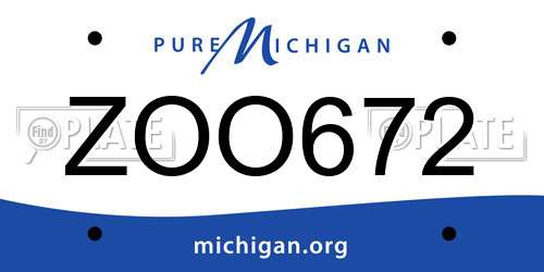 ZOO672 Michigan License Plate