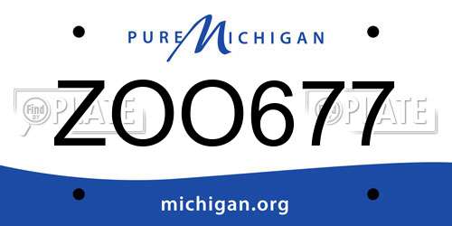 ZOO677 Michigan License Plate