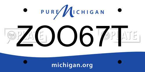 ZOO67T Michigan License Plate