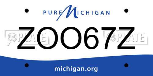 ZOO67Z Michigan License Plate
