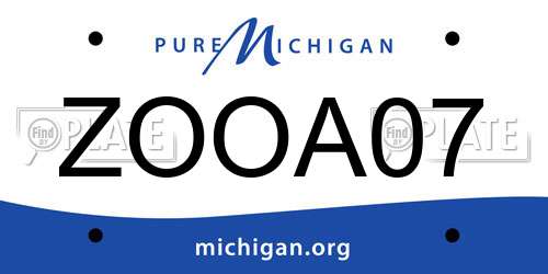 ZOOA07 Michigan License Plate