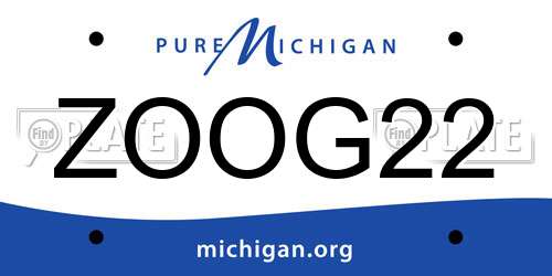 ZOOG22 Michigan License Plate