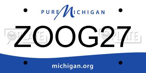ZOOG27 Michigan License Plate