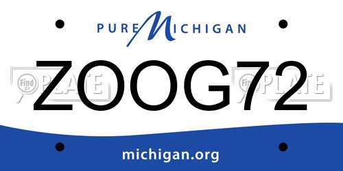 ZOOG72 Michigan License Plate