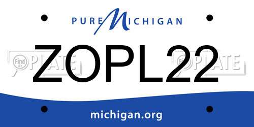 ZOPL22 Michigan License Plate