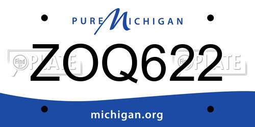 ZOQ622 Michigan License Plate