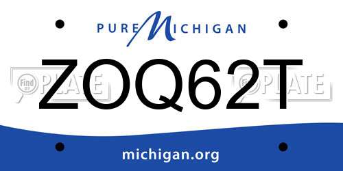 ZOQ62T Michigan License Plate