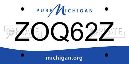 ZOQ62Z Michigan License Plate
