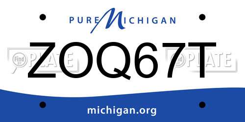 ZOQ67T Michigan License Plate