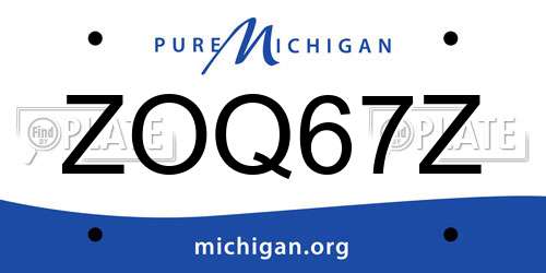 ZOQ67Z Michigan License Plate