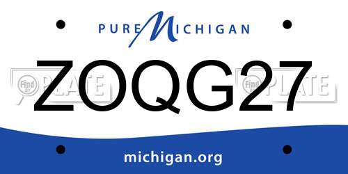 ZOQG27 Michigan License Plate