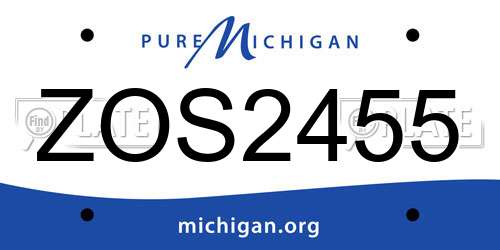 ZOS2455 Michigan License Plate