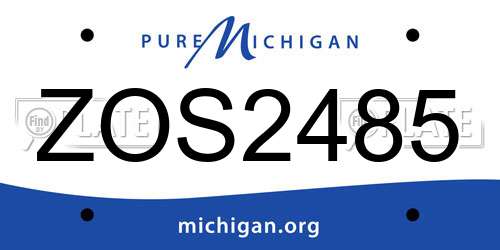 ZOS2485 Michigan License Plate
