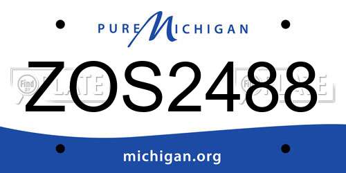 ZOS2488 Michigan License Plate
