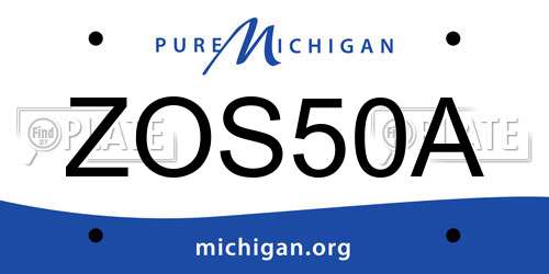 ZOS50A Michigan License Plate