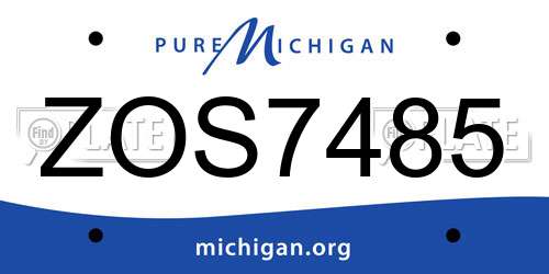 ZOS7485 Michigan License Plate